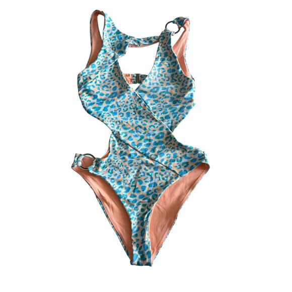 LOVEWAVE THE SANSA ONE PIECE SWIMSUIT IN MIAMI LEOPARD SIZE SMALL - Picture 2 of 7